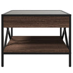 ZNTS Coffee Table with Infinity LED Brown Oak 50x50x38 cm 847701