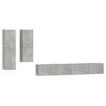 ZNTS 4 Piece TV Cabinet Set Concrete Grey Engineered Wood 3114633