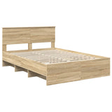 Bed Frame Sonoma Oak 160 x 200 cm Engineered Wood 3408832