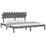 Bed Frame without Mattress Grey 200x200 cm Solid Wood 3104890