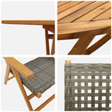 Garden Dining Set Folding 5 pcs Grey Solid Acacia Wood 3375732