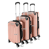 ZNTS 3 Pcs Suitcase Lightweight ABS Carry-on Hand Luggage 4 Spinner Wheels Trolley Case 83110992