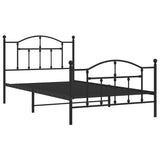 Metal Bed Frame without Mattress with Footboard Black 100x200cm 353452