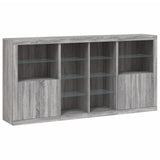 Sideboard with LED Lights Grey Sonoma 202x37x100 cm 3209189