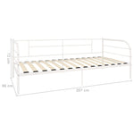 ZNTS 284672 DayBed Frame without Mattress White Metal 90x200 cm