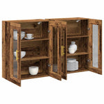 Wall Mounted Cabinet 2 pcs Old wood 69.5 x 34 x 90 cm 3334305