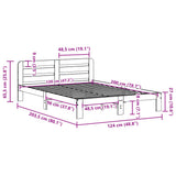Bed Frame without Mattress Wax Brown 120x200 cm Solid Wood Pine 855548