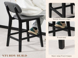 Bar Stools Set of 2, Breakfast Bar Chairs, PU Leather Upholstered Kitchen Stools with Backs, T3398P342291