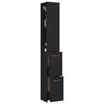Bathroom Cabinet Black 25x26.5x170 cm Engineered Wood 808432