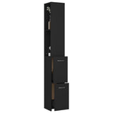 Bathroom Cabinet Black 25x26.5x170 cm Engineered Wood 808432