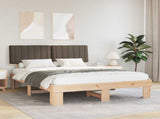 Bed Frame with Upholstered Headboard Taupe 150 x 200 cm 877482
