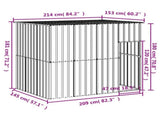Dog House with Roof Light Grey 214x153x181 cm Galvanised Steel 172372