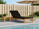 Sunlounger Cushion GEMERT 100% Polyester Black 190 x 60 x 9 cm 947384