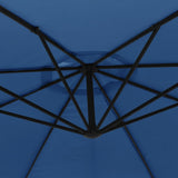 Cantilever Garden Parasol Blue Polyester 350 cm diameter Tiltable 47131