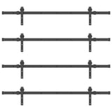Sliding Door Hardware Kit 305 cm Steel Black 3295739