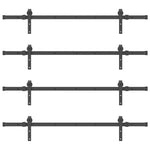 Sliding Door Hardware Kit 305 cm Steel Black 3295739