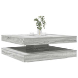 Coffee Table 360-Degree Rotatable Grey Sonoma 90x90x34.5 cm 3321356