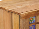 Bathroom Furniture Set with Door 2 pcs Natural Solid Mango Wood 3310096