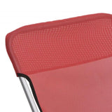 Folding Beach Chairs 2 pcs Red Textilene&Powder-coated Steel 360189