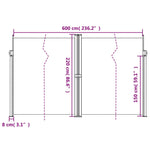 ZNTS Retractable Side Awning White 220x600 cm 4004676