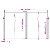 Retractable Side Awning Cream 220x600 cm 4004670