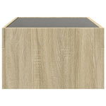 ZNTS Coffee Table with Infinity LED Sonoma Oak 90x50x30 cm 847618