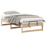 Bed Frame Brown 90 x 200 cm Solid Pine Wood 873145