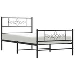 Metal Bed Frame without Mattress with Footboard Black 90x200cm 355278