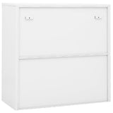 Office Cabinet with Sliding Door White 90x40x90 cm Steel 335950
