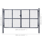 ZNTS Mesh Garden Gate Galvanised Steel 289x200 cm Grey 143367