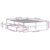 Bed Frame without Mattress Wax Brown 120x200 cm Solid Wood Pine 3301715