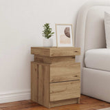 Bedside Cabinet with LED Artisian Oak 35x39x55 cm Engineered Wood 857656