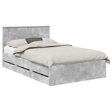 Bed Frame with Drawer Concrete Grey 120 x 190 cm Engineer Wood 3408001