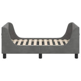 Toddler Bed Frame with Headboard Dark Grey 70 x 140 cm Velvet 42010848