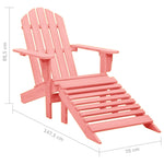 Garden Adirondack Chair with Ottoman Solid Fir Wood Pink 315867