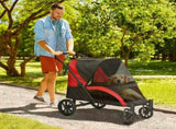 Easy Folding Pet Stroller for Large Dogs with 4 Big Wheels, Shock Absorb Frame, Safety Leashes, T3398P349609