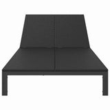 Sunbed Black 206 x 115 x 75 cm Poly Rattan 42004133