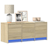 TV Cabinet with LED Sonoma Oak 97x34x40 cm Engineered Wood 852238