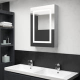 LED Bathroom Mirror Cabinet Concrete Grey 50x13x70 cm 326488