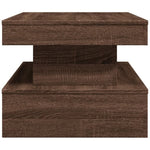 ZNTS Coffee Table with LED Lights Brown Oak 90x50x40 cm 839853