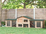 Large Rabbit Hutch Outdoor Wooden Guinea Pig Hutch with Run, 2 Storey Bunny House 210 x 45.5 x 84.5 T3398P375355