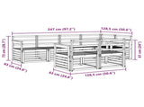 Sectional Sofa Set 7 pcs Natural Solid Acacia Wood 3374954