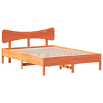 Bed Frame without Mattress Wax Brown 120x200 cm Solid Wood Pine 3328237