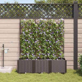 Garden Planter 3 pcs Brown 120 x 40 x 142 cm Plastic 42002830