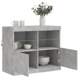 Sideboard with LED Lights Concrete Grey 81x37x67 cm 836661