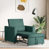 Pull out Sofa Bed Single Dark green 90 x 165 x 87 cm Fabric 42002689