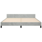 Bed Frame without Mattress Light Grey King Velvet 347609