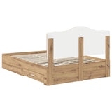Bed Frame with Drawer Artisan Oak 140 x 190 cm Engineered Wood 3413611