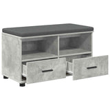 Hall Bench with Cushion Concrete Grey 80 x 38 x 46 cm 891459