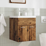 ZNTS 2 Piece Bathroom Furniture Set Old Wood Engineered Wood 3328581